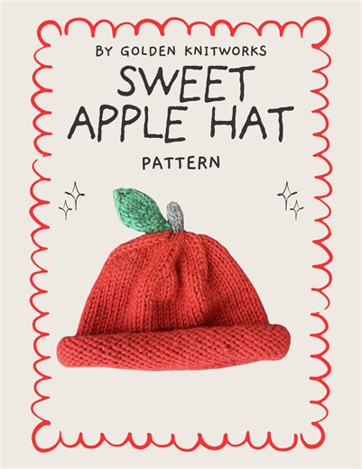 Apple Hat Knitting Pattern | Sweet Apple Hat | Fruit Beanie | Baby & Kids Knit Hat - Etsy