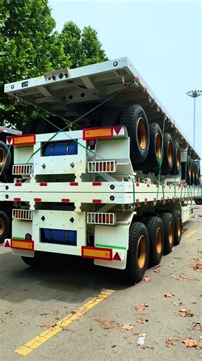 Export semi-trailer flatbed truck to Africa, can carry two 20-inch containers and one 40-inch container#Export to Africa#Export to Nigeria, Africa#Export semi-trailer flatbed#Exporter manufacturer
