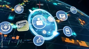 Exploring the latest trends in cryptocurrency trading and market analysis using advanced technologies and real-time data Stock Video