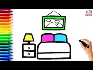 How to Draw Bed || Simple Drawing Step by Step for beginners || Kids Drawing