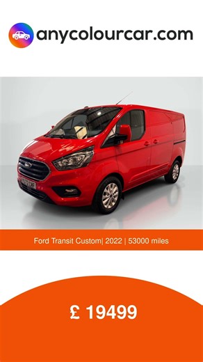 Check out this 2022 Ford Transit Custom Panel Van in red. Diesel, auto