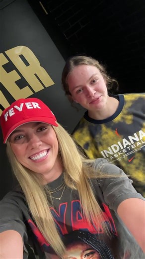 Lexie Hull & Grace Berger are checking in from our lottery party at Gainbridge Fieldhouse. 🥳 | Indiana Fever