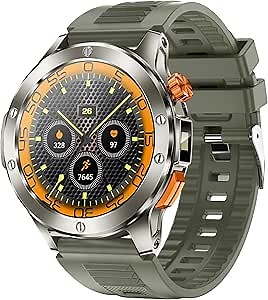 Tinwoo Smart Watch for Men(Answer/Make Calls) with LED Flashlight 1.39" HD Screen,300+ Watch Faces,Heart Rate,SpO2,100+ Sports Modes,IP68 Waterproof,Smartwatch for Android iOS (Star Gold)