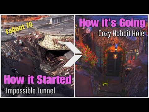 Cozy Hobbit Hole in Impossible Fallout 76 Tunnel! Cranberry Bog Camp Tour