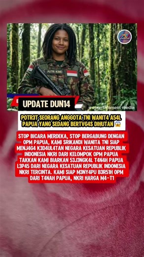 P0tr3t seorang anggota TNi wanit4 a54l Papua yang sedang bertvg4s dihutan 😱#shorts