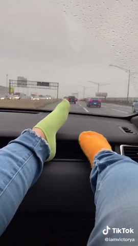 Rainy Day Travel: Unique Legs and Mismatched Socks