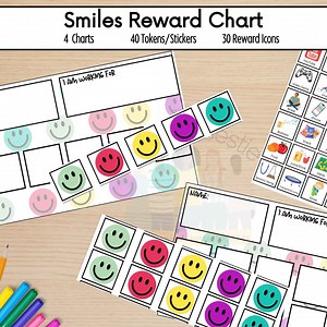 Printable Smiley Face Token Board: Student Reward Chart (PDF) - Etsy UK