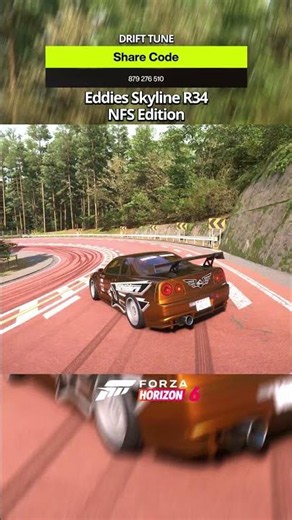 PERFECT Eddies NFS Nissan Skyline R34 Drift BUILD in FH6!🤯 #nfs #forzahorizon6 #drift