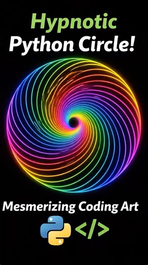 Hypnotic Circle Animation Using Python Turtle 🌀 | Mesmerizing Coding Art #coding #python