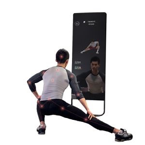 [Hot Item] 32 Inch 43 Inch Floor Standing LCD Display Kiosk Android Touch Screen Interactive Smart Magic Fitness Mirror for Home Workout Exercise