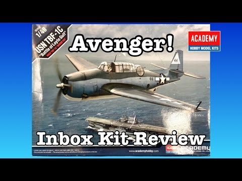 Academy 1/48th Scale USN TBF 1-C Avenger Model Kit (What's in the box?)