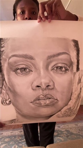 I Drew Rihanna ✍🏾 | Portrait Drawing WIP #drawing #progress #reveal