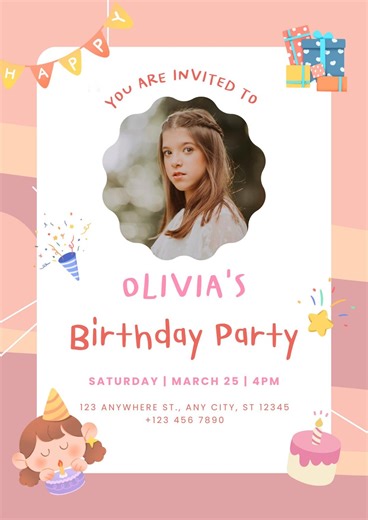 Pdf Downloadable Birthday Invitations Edit and Personalise - Etsy