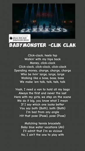 Click Clack Baby Monster Lyrics and Trending Lagu