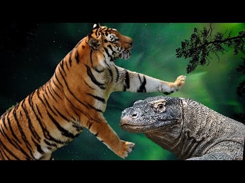 Tiger vs Komodo Dragon (Fight)