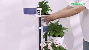 VIVOSUN Metal Plant Stand, 6-Tier Tall Vertical Planter Tower with Self-Watering Planters, Modular Shelf for Indoor & Outdoor Use