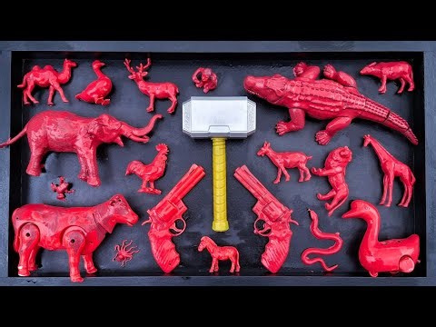 wadidau!! membersihkan hewan mainan, sapi, gajah, ayam, singa, harimau, kelinci, kerbau