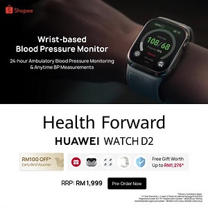Introducing the all-new #HUAWEIWATCHD2—your ultimate health companion. With continuous Wrist-Based Blood Pressure Monitoring, it tracks your blood pressure 24/7, offering valuable insights into your daily patterns. Personalized reminders and detailed reports make it easy to manage your cardiovascular health, helping you recognize potential risks and make informed decisions for a healthier lifestyle. 💪💙 Pre-order from 19th to 29th November 2024 and receive FREE GIFTS 🎁 worth up to RM1,276*! Se