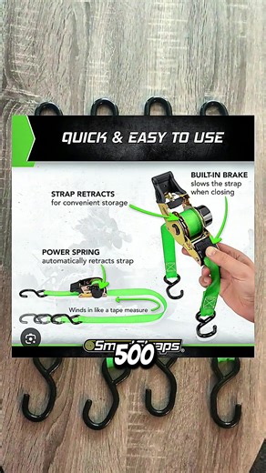 Smart Straps: Easy Retractable Ratchet Tiedowns