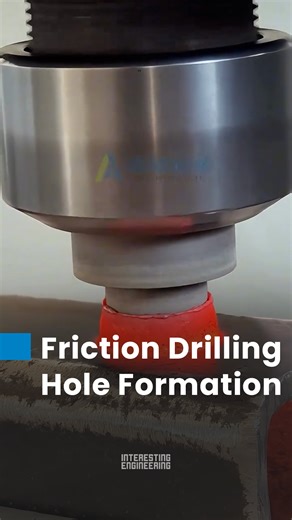This hole puncher spins so fast and so hot, it melts through metal! 🎥 factory.cnc / IG | Interesting Engineering