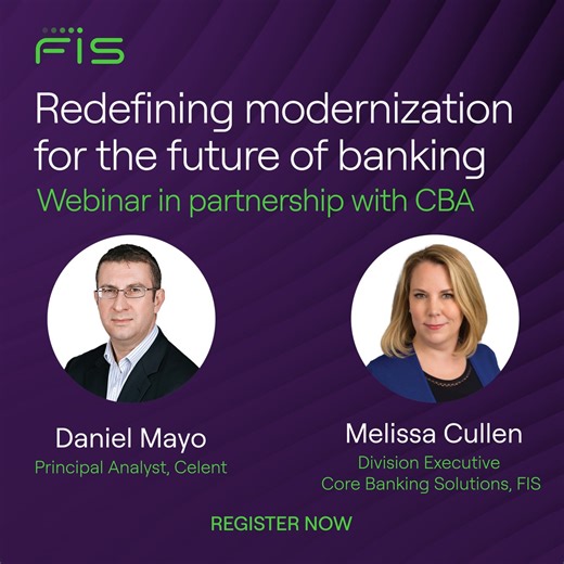 Is your bank ready to evolve? Don’t miss this insightful CBA webinar where Celent and FIS® will unpack why bank modernization is no longer just about your core systems – it’s about transforming across your institution to meet customer needs and accelerate growth. • September 24 • 2:00 PM ET Register now: http://spr.ly/6188APQ2A #BankingInnovation #DigitalTransformation #BankingWebinar | FIS