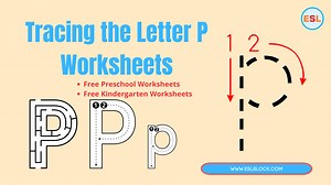 Tracing the Letter P Worksheets - English as a Second Language