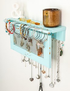 Wall Mounted Jewelry Organizer Shelf-necklace Hanger and Display-organize Your Jewelry Into Wall Art-so Many Colors-customizable-boho Chic - Etsy