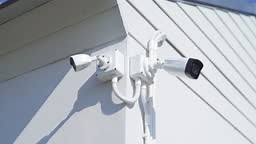 CCTV security camera or closed circuit television at building exit...
