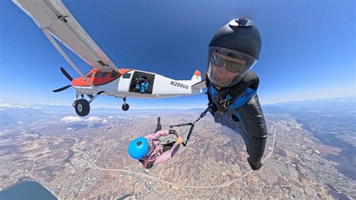 One small drift during this wingsuit run... and he hits the line