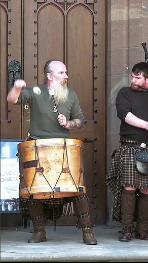 Scottish legend Tu-Bardh Wilson with Clanadonia drumming outside Scone Palace in Scotland #shorts