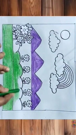 Rainy Day Drawing for Beginners ☔ | Easy Scenery Drawing | Kids Drawing Tutorial