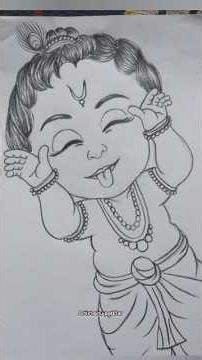 Super Easy Krishna Drawing🖌️ #drawing #viral #shorts #indianculture #arttutorial