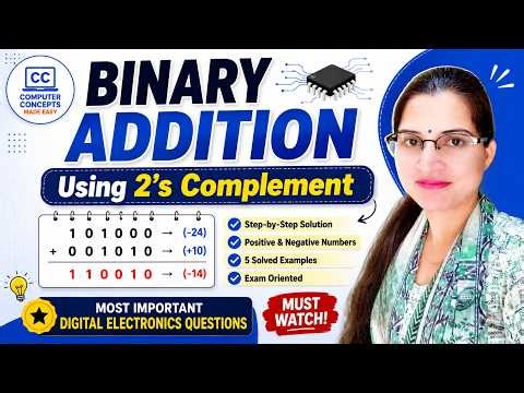 Binary Addition Using 2's Complement | Positive & Negative Numbers | Easy Method
