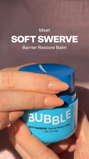 Bubble on Instagram: "Dry, flakey skin, decoded. ❄️ Meet SOFT SWERVE Barrier Restore Balm. Made for a compromised skin barrier, this balm helps visibly calm redness and restore a soft, smooth look and feel. 🩵 Use it from head to heels—anywhere your skin needs targeted recovery. 🩵100% experienced visibly plumper and more radiant skin after 24 hours* 🩵100% experienced an improvement in skin barrier function immediately* Shop now on hellobubble.com, and in-store and online a