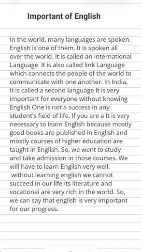 Important of English// important of english essay #important #english #short