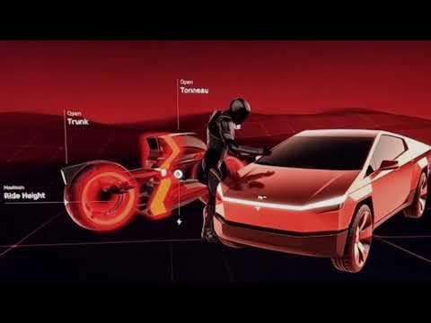 Tesla Cybertruck TRON Mode 🔴 | Futuristic Night Drive Through #tesla #tron