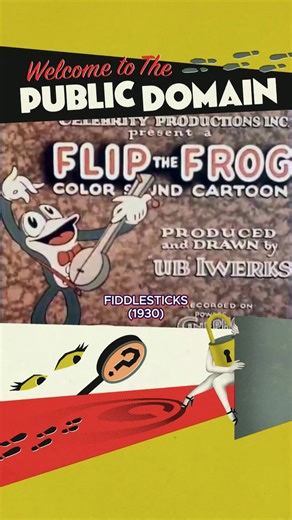 🎉 Welcome to the Public Domain, FIDDLESTICKS (1930)! 🐸🎶 Flip the Frog’s debut just entered the public domain 🎬 Created by Ub Iwerks (STEAMBOAT WILLIE), this early sound cartoon has a wild animation history—and now anyone can watch it. Full short at the link in our bio 🔗 #PublicDomainDay #PublicDomain #Animation #CopyrightFree