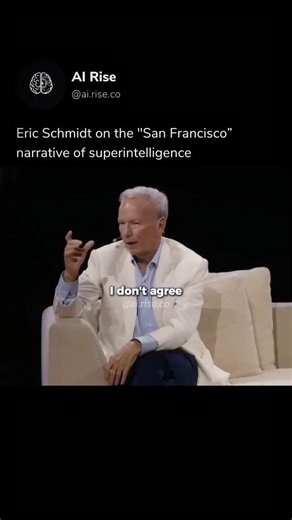 y3rawat on Instagram: "🤯 Eric Schmidt challenges the 3-year superintelligence prediction. The "San Francisco narrative" suggests agents will quickly lead to recursively self-improving AI. This rapid recursive improvement is particularly potent for scale-free problems like coding or mathematics. While the path to superintelligence is clear, the exact timeline remains a point of debate among industry leaders. 💡 Investing in foundational AI research and ethical development is crucial regardless o
