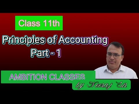 Class 11th | Principles of Accounting | Accountancy