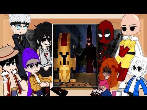 Fandoms react To AJTHEBOLD || Anime Characters react to Incendius + HamoodeG, AJthebold + SCARY MOBS
