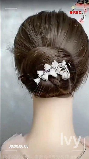✨ Easy & Elegant Updos with Hair Accessories 💕 #Updo #hairstyle