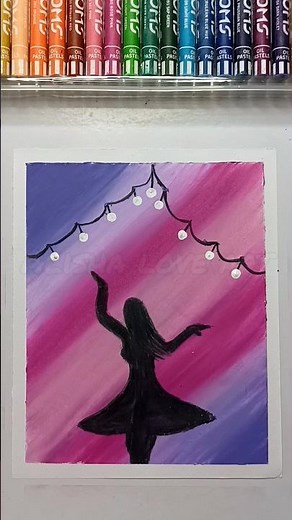 Very Easy Girl Drawing | Oil Pastel Art #artshorts #easytutorial #acrylicpainting #oilpasteldrawing