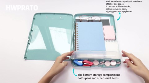 HWPRATO Clipboards Organizer Clipboard with Storage Nursing Clipboard Foldable File Folder Plastic Folio with Storage Case for Teacher,Kids,Doctor,Offices (Blue)