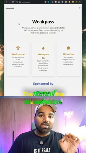 Hackind_tech on Instagram: "⚠️Unlock massive password wordlists for ethical hacking 🔐💻 Perfect for pentesting labs, password audits, and learning only ✅ Use responsibly — permission first, always ⚠️ #Weakpass #ethicalhacking #cybersecurity #wordlist #pentesting #cybersecurity #coding #tech #linux #hacking #kalilinux #programming #learn"