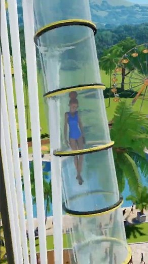 Trapdoor Water Slide in Planet Coaster 2 #waterslide #waterpark #planetcoaster2