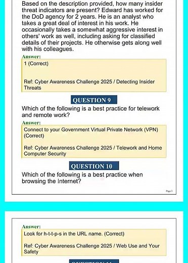 Cyber Awareness Challenge 2026 | Updated Knowledge Check Practice Test & Review Video