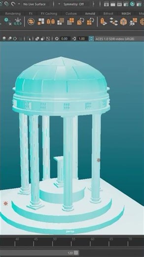 "3D Domed Fountain Modeling in Autodesk Maya #shorts"