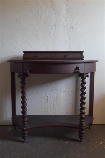Stunning Antique Demi-lune Barley Twist Table - Etsy