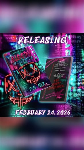 P.H. Nix on Instagram: "🩸𝑩𝑳𝑶𝑶𝑫𝒀 𝑽𝑬𝑵𝑮𝑬𝑨𝑵𝑪𝑬🩸 💀By P.H. Nix💀 🩸Releasing February 24, 2026🩸 💀Preorder the ebook here: https://geni.us/bloodyvengeance 🤬Female Rage 🩸Femgore 💁🏽‍♀️Badass, witty as fuck FMC 🎭Masked FMC & MMC 😈Revenge 👀Stalking 💀Hunting Season 😂Dark Humor 😏Banter 🏃🏽Primal 🩸Blood Play 💨Breath Play 🤩BILPOC MCs 💀Female Assassin/Serial Killer 👀Obsessive/Possessive 👩🏽‍❤️‍💋‍👨🏽He falls first and hard #BloodyVengeance #KeresOrigins #NovusOrdoSeclorum #a
