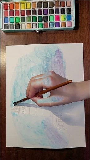 🌊 Watercolor Lighthouse Tutorial: Paint a Beautiful Coastal Scene! 🎨#watercolor #painting #art